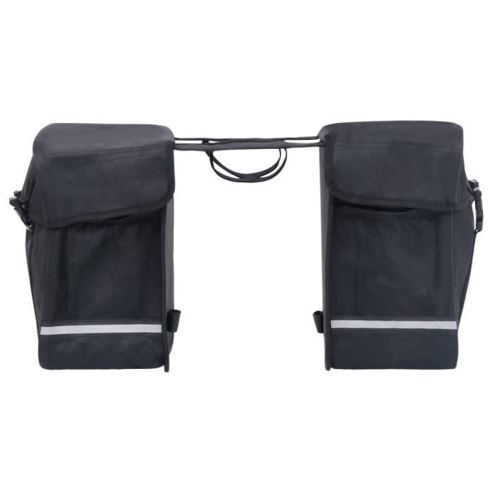 vidaXL Waterproof Double Bicycle Bag - Black - 35L - 600D Polyester