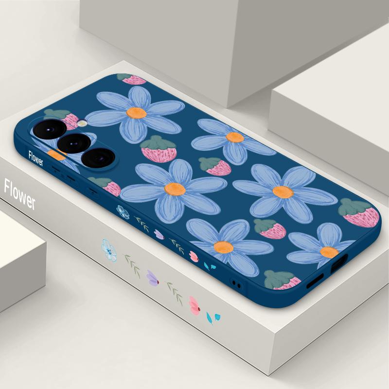Чехол-бампер Ins с бабочками и цветами для Samsung Galaxy S26 S25 Ultra S24 S23 S22 Plus S21 FE A15 A16 A17 A35 A36 A54 A55 A56 5G Мягкая накладка