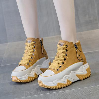 Европейские и американские спортивные туфли на толстой подошве, весна 2024, новые универсальные туфли с внутренней отделкой из кожи для папы, женские туфли Trafza