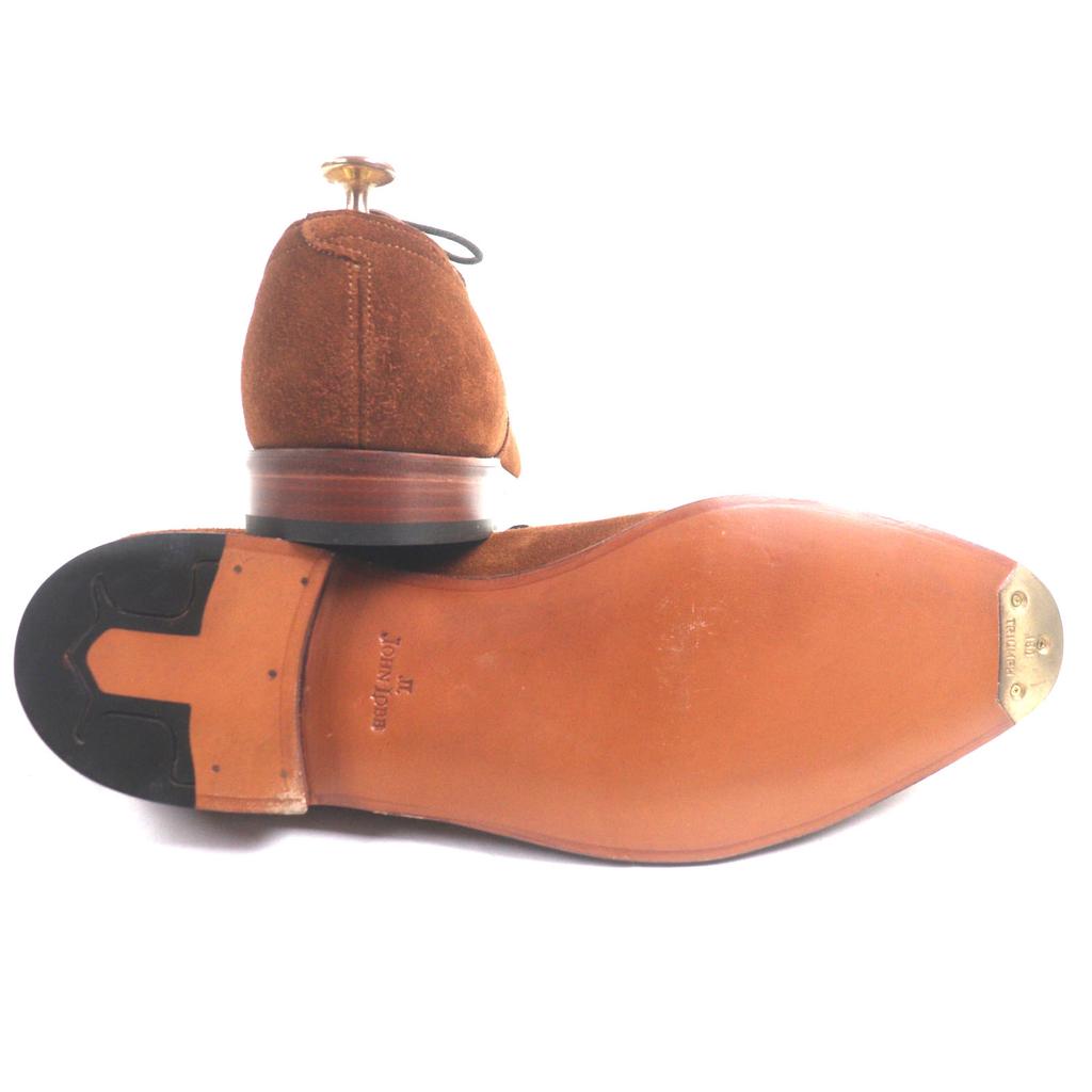 Безупречные кожаные туфли John Lobb SAUNTON Thornton Brown Замша мужские 8 Б/у