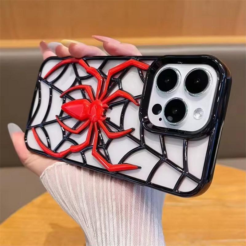Модный полый чехол-паук для iPhone 16 Pro Max, дышащий чехол для отвода тепла для iPhone 15 Pro 14 13 12 11, мягкая кассета