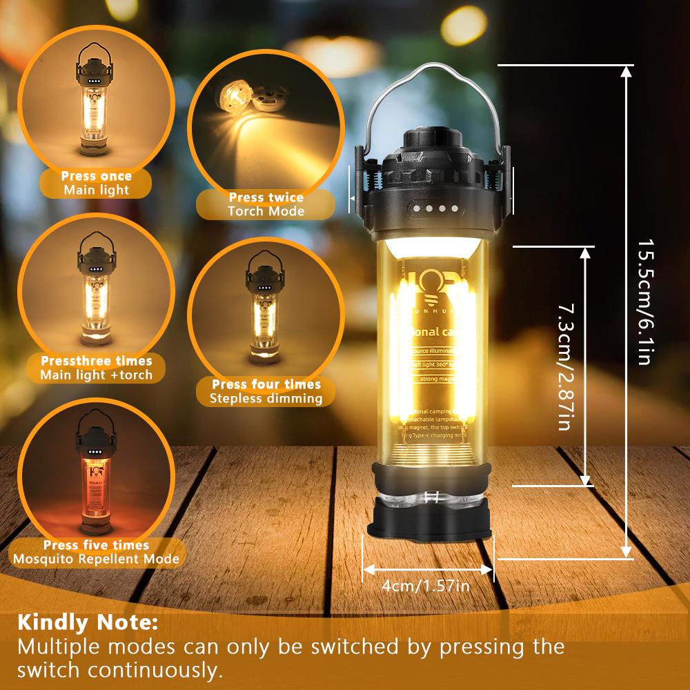 3000mAH Camping Portable Retro Lantern Camping Lighthouse Tent Lighting Lantern Decoration Waterproof Outdoor Atmosphere Lights