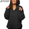BITCED Women's Warm Cotton Coat with Zip-Up Cardigan