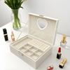 Large Capacity Double Layer Jewelry Box PU Jewelry Display Case Practical Cosmetics Box  Rings