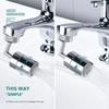 Lot de 2 Economiseur d’Eau Rotatif à 720 ° Filtre Robinet Universel Anti-éclaboussures Double Joint Net à 4 Couches
