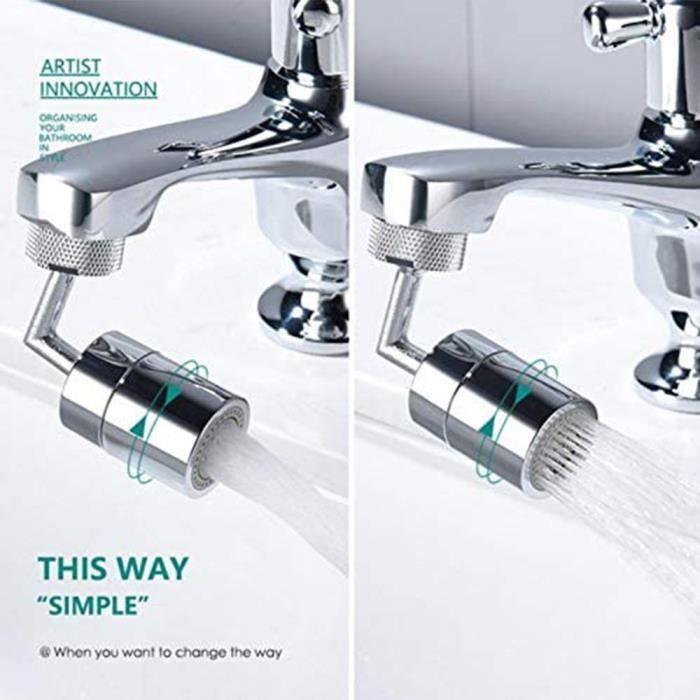 Lot de 2 Economiseur d’Eau Rotatif à 720 ° Filtre Robinet Universel Anti-éclaboussures Double Joint Net à 4 Couches