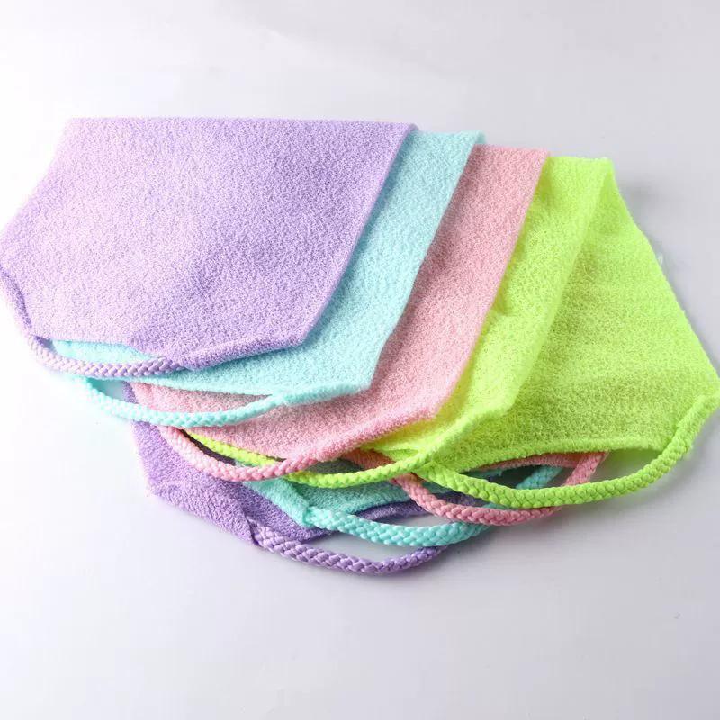 Exfoliating Rubbing Bath Towel Washcloth Elastic Shower Body Scrub Cleaning Massage Bath Towel Strap Body Washing Clean Towel