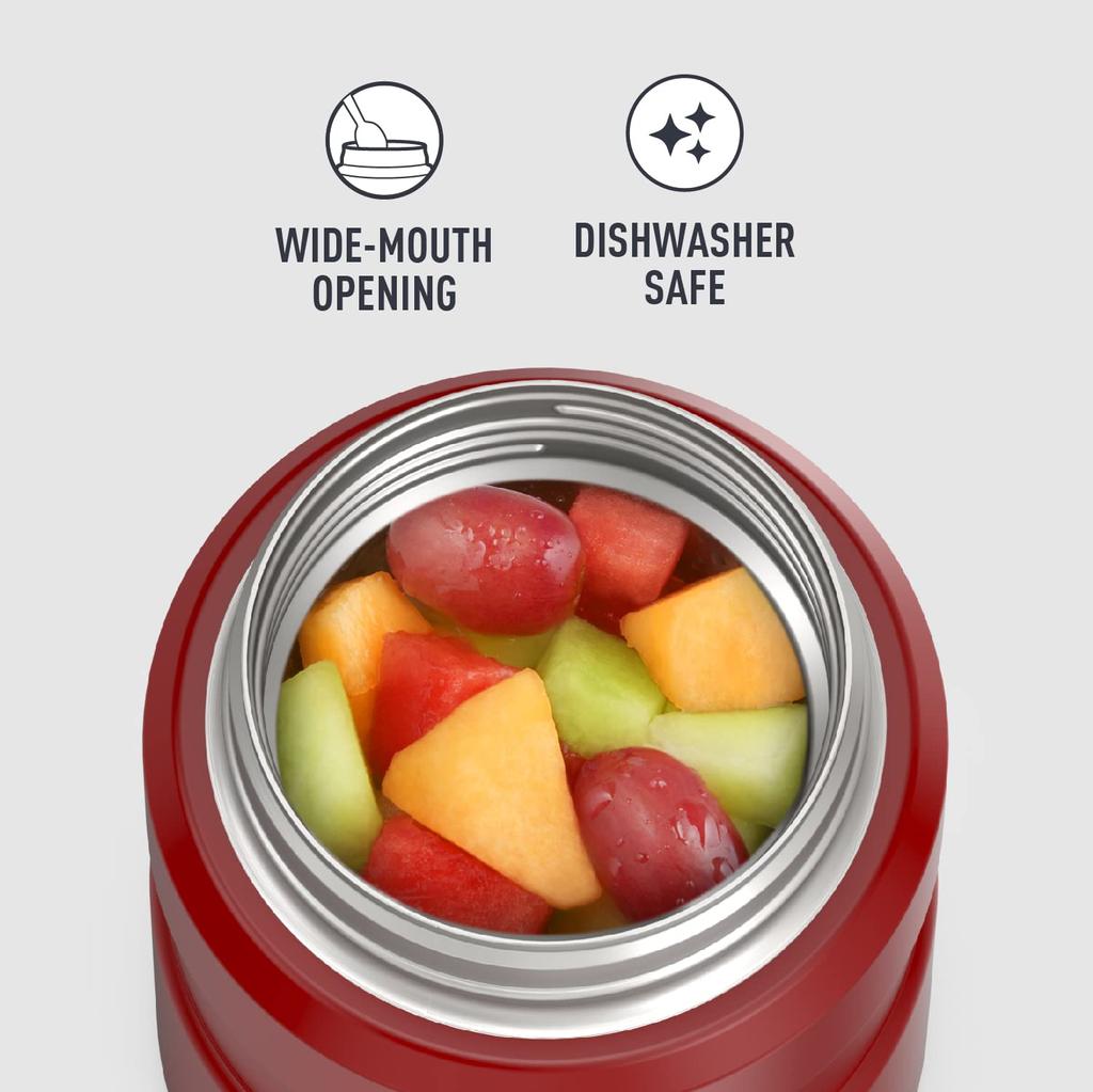 Термос нержавеющая сталь King вакуумная банка для еды с ложкой 16 унций Rustic Red