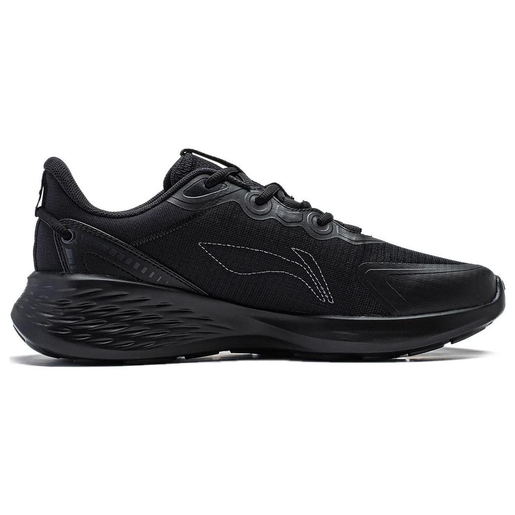 Li Ning Мягкие противоскользящие износостойкие низкие беговые кроссовки Мужские Черные ARST047-5