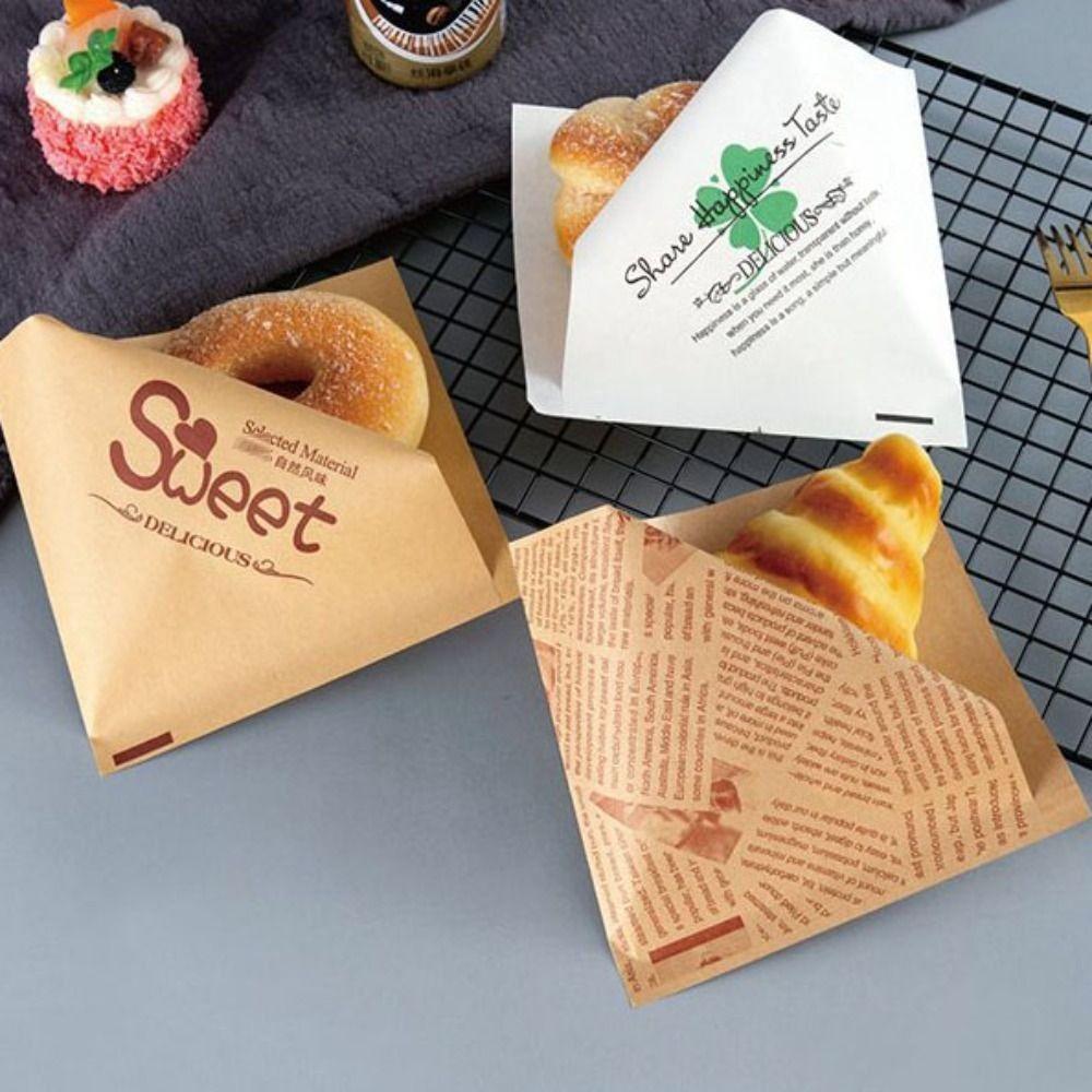 100Pcs Waterproof Sandwich Wrappers 15x15cm Disposable Hamburger Pouch Fries