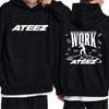 Kpop Ateez мировой тур 2025 Новые толстовки с двусторонним принтом Унисекс мода Y2k пуловеры Мужские женские Флисовая с длинным рукавом