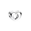 Sparking Butterfly Heart Clip Charm Beads Dangle Silver Bracelet Necklace For Diy Jewelry Women Gift