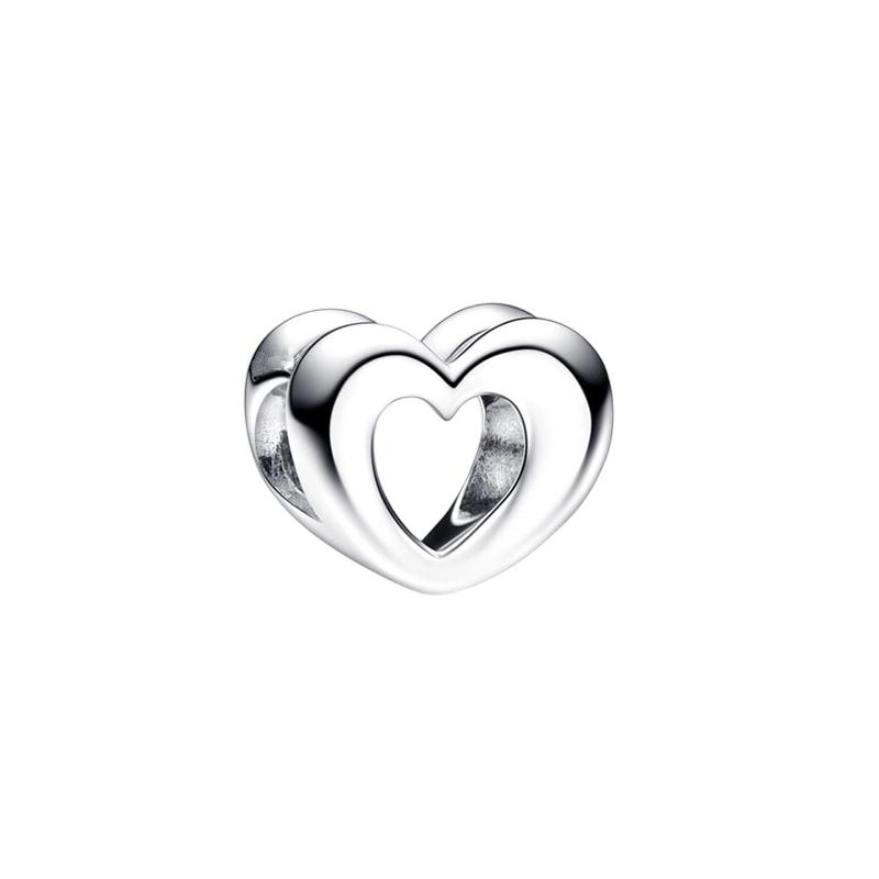 Sparking Butterfly Heart Clip Charm Beads Dangle Silver Bracelet Necklace For Diy Jewelry Women Gift