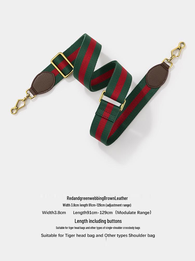 Европейско-американская широкая плетеная сумка для камеры с головой тигра G и регулируемым красно-зелено-синим ремешком