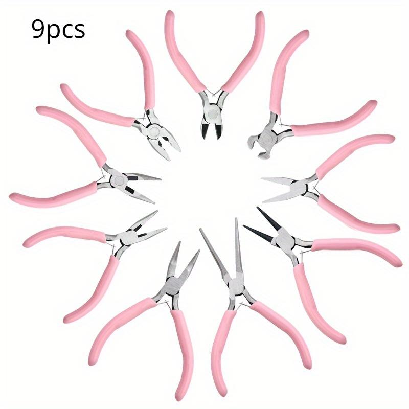 9 шт. мини-плоскогубцы для ювелирных изделий, круглые изогнутые наконечники игл, набор инструментов для DIY, подходящий для изготовления и ремонта ювелирных изделий, кусачки, круглогубцы,