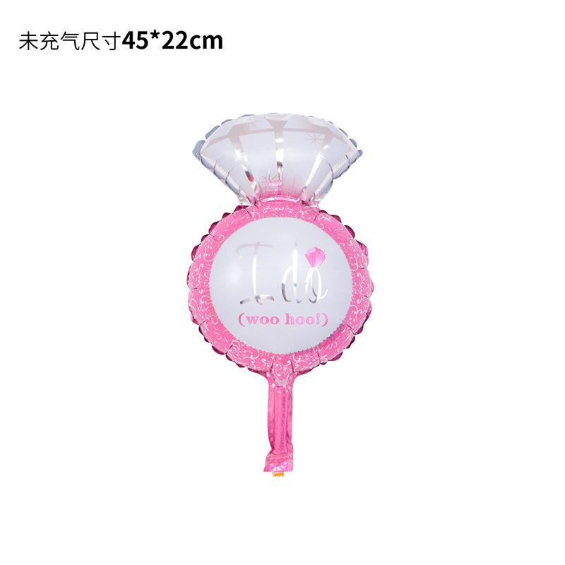Wedding Marriage Proposal Decoration Diamond Ring Shape Aluminum Film Balloon Confession Party Decoration Arrangement Balloon Ring