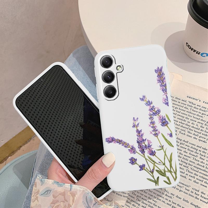Мягкий силиконовый чехол с цветочным узором для Xiaomi Redmi Note 13 Pro 13C Samsung A55 M35 S24 iPhone Huawei Honor Realme Camera Защитный противоударный чехол