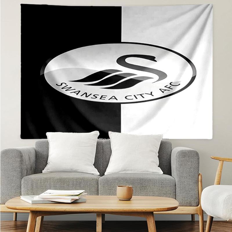 Swansea City Afc Crest Tapestry Accessories Playroom Tapestry, for Bedroom,Livingroom, dormitory Room Wall Decor Fan Birthday Gifts