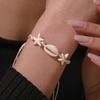 Fashion Retro Bohemian Handwoven Knotted Bracelet Women's Ins Sea Series Natural Shell Starfish Bracelet Accessories Woman