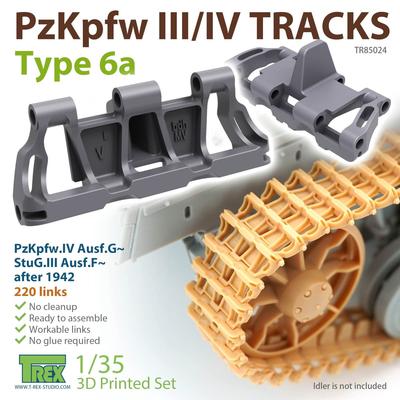 T-Rex Studio 1/35 Гусеницы немецкого танка III/IV типа 6a времен Второй мировой войны, Детали для пластиковой модели TR85024, Отлиты в цвете