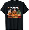 Retro Halloween Thanksgiving Christmas Happy HalloThanksMas T-Shirt