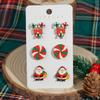 Рождественские серьги-гвоздики новый лось ветряная мельница старик снеговик перчатки набор серег комбинированные серьги женщины