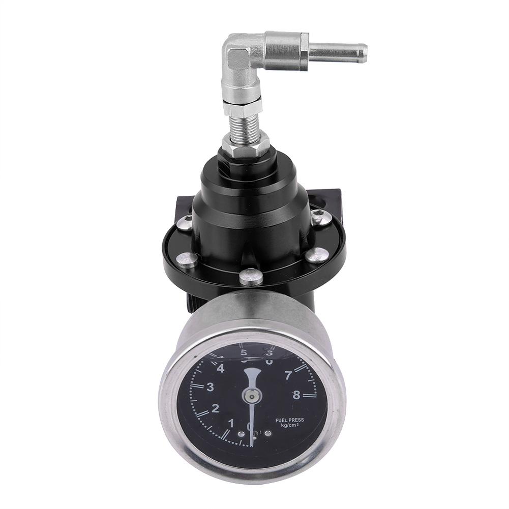 Универсальный алюминиевый автомобиль, 160 фунтов на квадратный дюйм, регулируемый 1: 1 комплект масляного манометра регулятора давления топлива (черный)