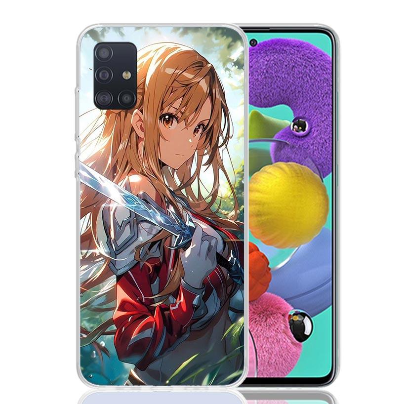 Чехол для телефона Sword Art Online Юки Асуна для Samsung Galaxy A52 A32 A22 A12 A02S A50S A30S A51 A31 AA71 Note 20 Ultra 10 S10 Plus