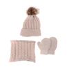 Winter Warm Children's Hat Scarf Gloves Set Fashion Thicken Windproof Kids Beanie Hat Cover Hood Scarf Mittens
