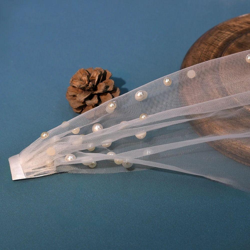 Нежная вуаль-румяна из тюля Белая вуаль с боковым гребнем Легкая ручная работа Вуаль для девичника