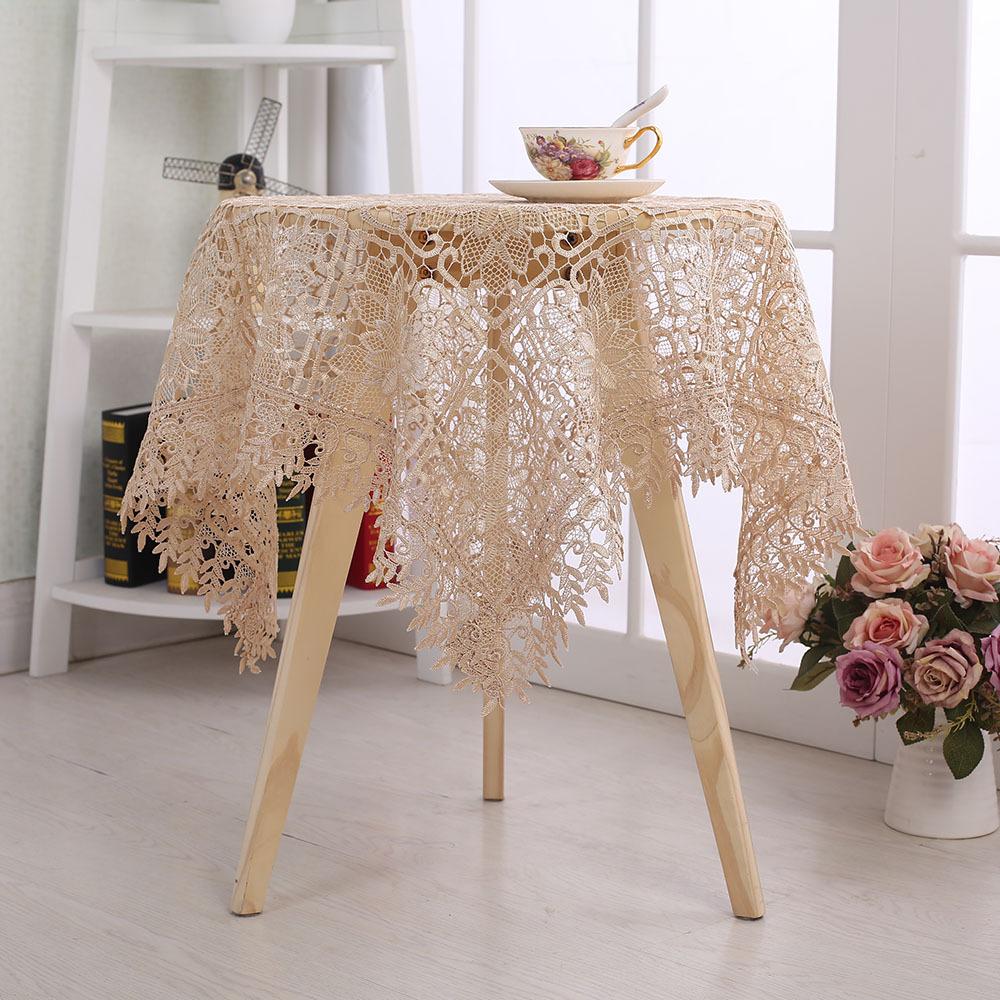 Легкая роскошная скатерть с кружевной вышивкой, полая прикроватная скатерть, декоративная скатерть для журнального столика, круглая скатерть