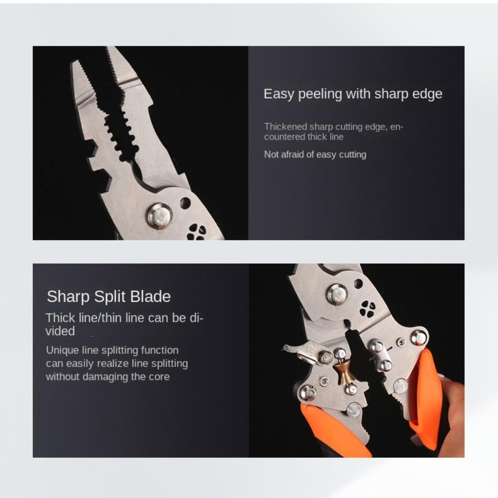 Плоскогубцы для зачистки проводов 12 в 1 Плоскогубцы из высокоуглеродистой стали Новые обжимные плоскогубцы для электрика Электрик