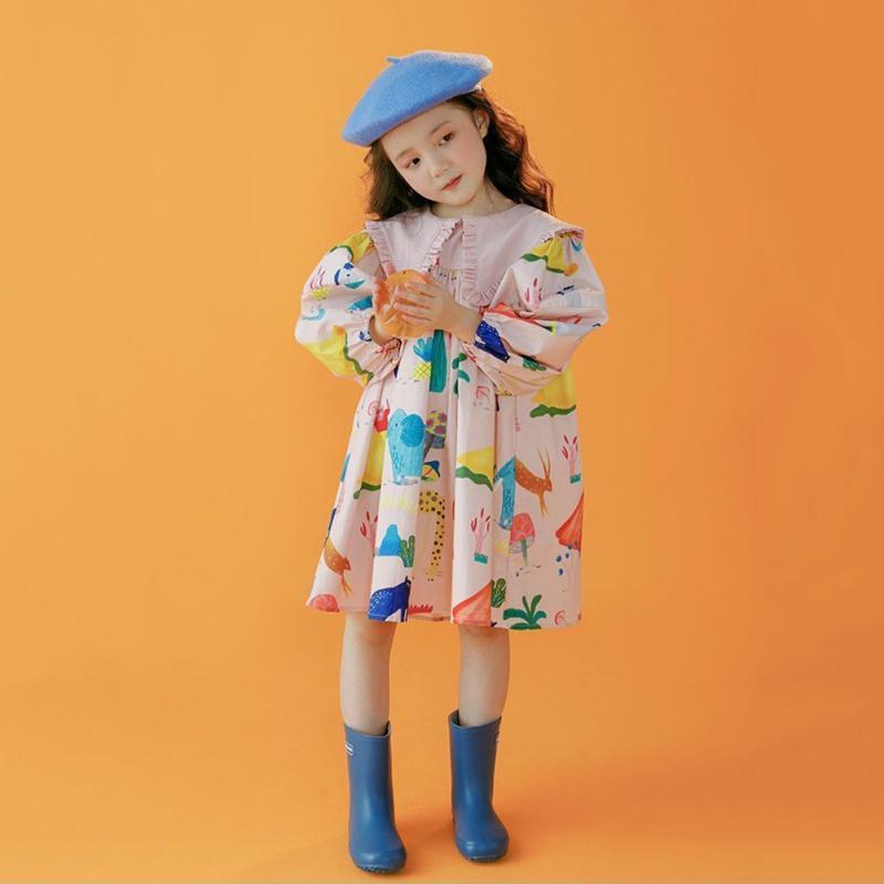 Платье с длинными рукавами для девочек, пышное платье, платье принцессы, удобное осеннее платье