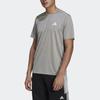 adidas Быстросохнущая футболка с круглым вырезом и коротким рукавом с логотипом, мужские топы серого цвета GM2121