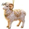 Christmas Tree Ornaments Goat Car Hanging Ornament 2D Acrylic Pendant with String Cute Animal Decor for Rearview Mirror Holiday Party Gift Friends