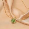 Роскошное зеленое ожерелье из титановой стали с четырьмя листами клевера, роскошное красное женское ожерелье с цепочкой на ключицу