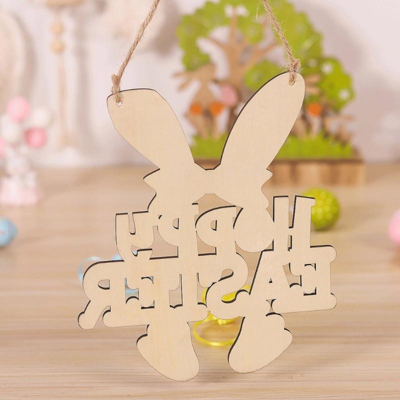 Пасхальная деревянная подвесная табличка Пасхальный деревянный венок табличка Счастливой Пасхи/Весны Дверная табличка для входной двери Настенный декор