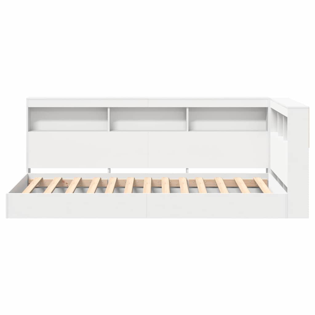 Bookshelf Bed with Headboard White 90 x 190 cm Particleboard