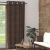 Pure Cotton Eyelet Curtain 135x300 Cm PANAMA Brown, by Soleil d'Ocre