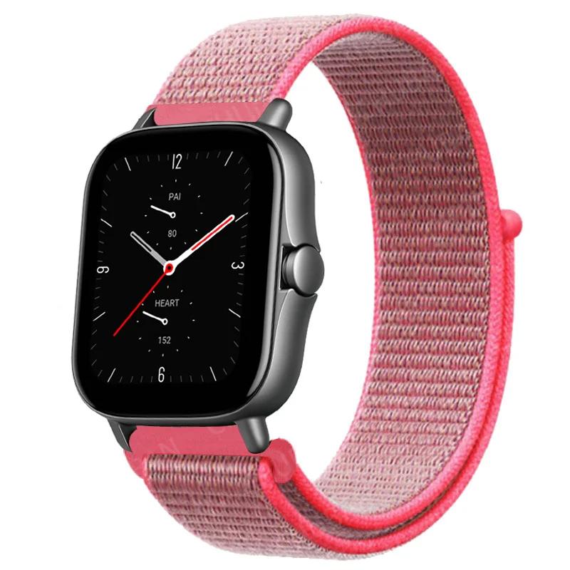 20mm/22mm Nylon Loop Watch Band For Amazfit GTS/4/2/2e/3/GTS2 Mini/GTR 4/3 pro/GTR2/2e/stratos 2/3 Bracelet Amazfit Bip-u Strap