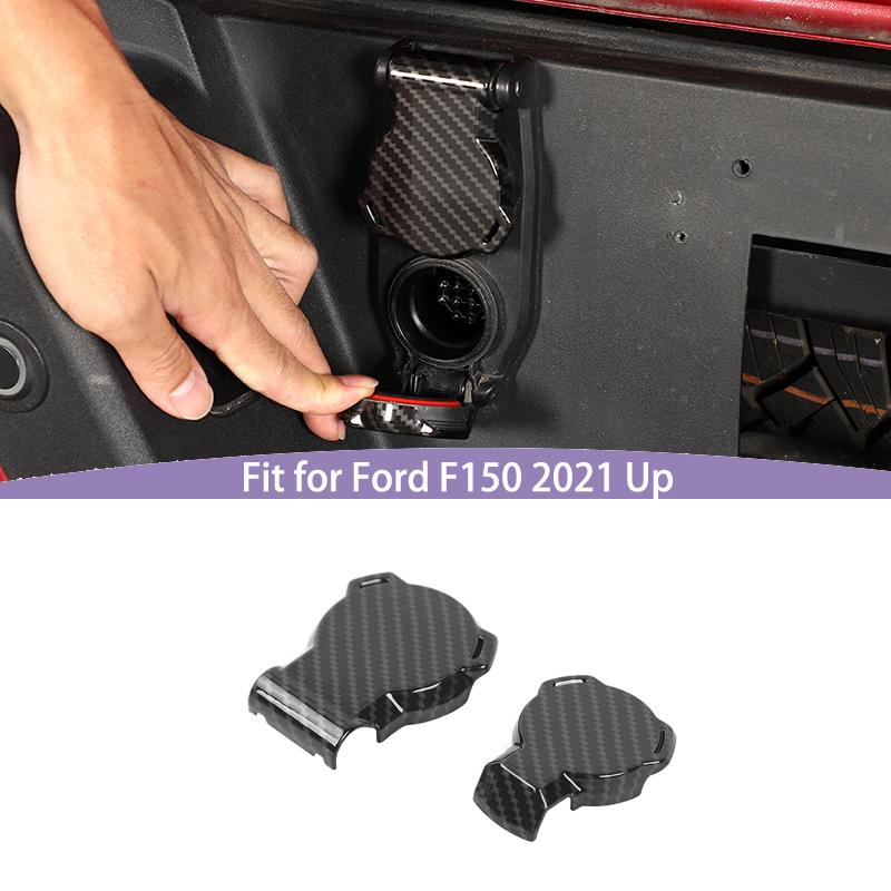 Автомобильная ABS Декоративная крышка выхода прицепа Для Ford F150 2021+ Внешние аксессуары, Черный карбон