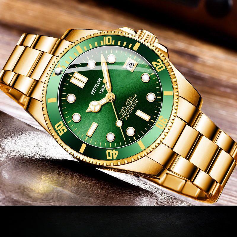 Новые мужские часы Green Water Monster Water Ghost Watch, полностью автоматические, немеханические, спортивные, водонепроницаемые, с календарем