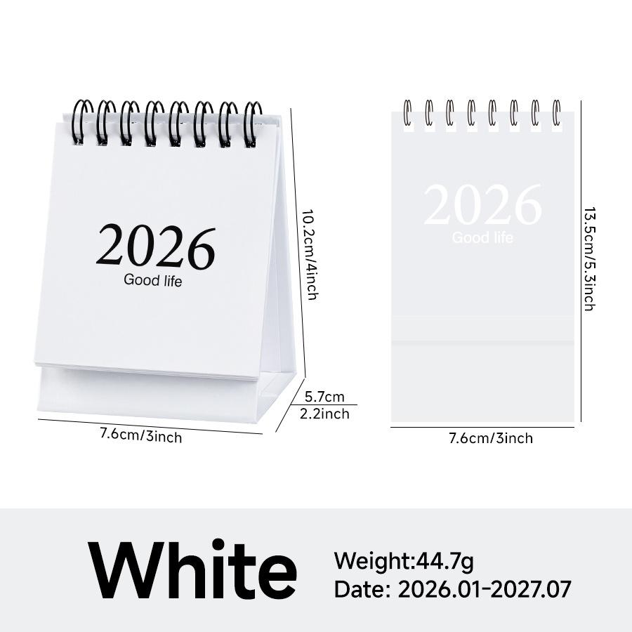 2026 Morandi Color Mini Desk Calendar, Desktop Planning Calendar Memo Message Small Ornament