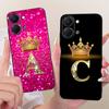 Для Tecno Spark Go 3 2026 Модный Чехол для Телефона с Короной и Буквой Для Tecno Spark Go3 KN3 Черный Силиконовый Мягкий Чехол
