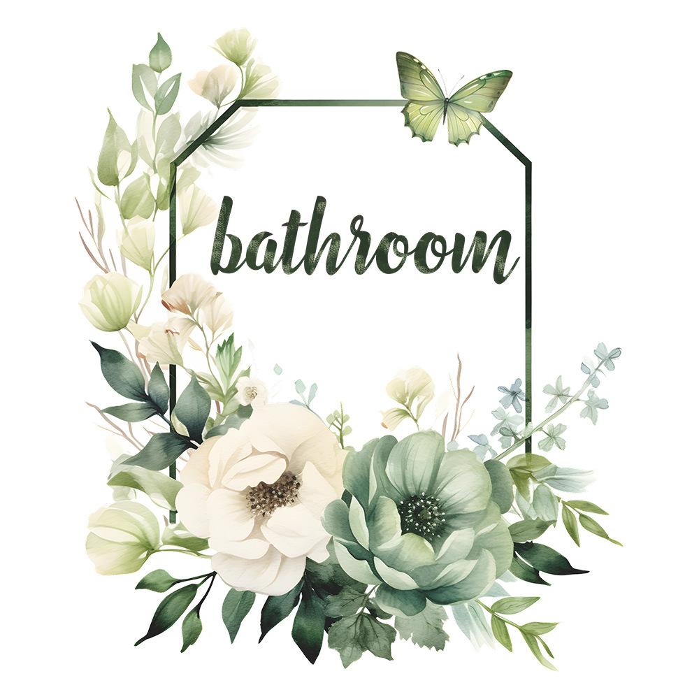English Slogan Bathroom Flower Bathroom Home Decoration Wall Sticker