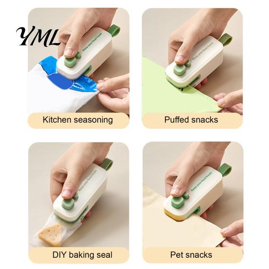 Lightweight Travel Sealer 2 in 1 Mini Bag with Cutter, Compact Handheld Portable Food Storage Tool Magnetic Back, Moisture-proof Heat Seal Machine for