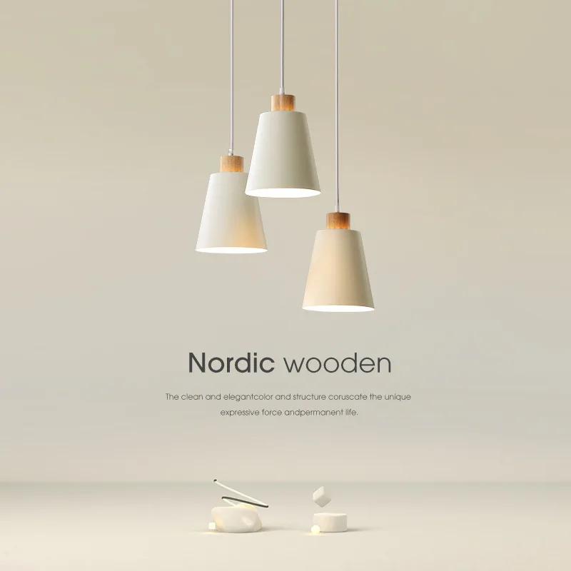 Подвесной светильник в скандинавском стиле, простой креативный современный подвесной светильник с белым абажуром E27 для спальни, ресторана, гостиной, освещения