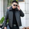 Genuine Leather Clothing Men's Winter Mink Velvet Thickened Dad's Removable Fur Collar Coat Middle-aged Sheepskin Warm Leather Jacket