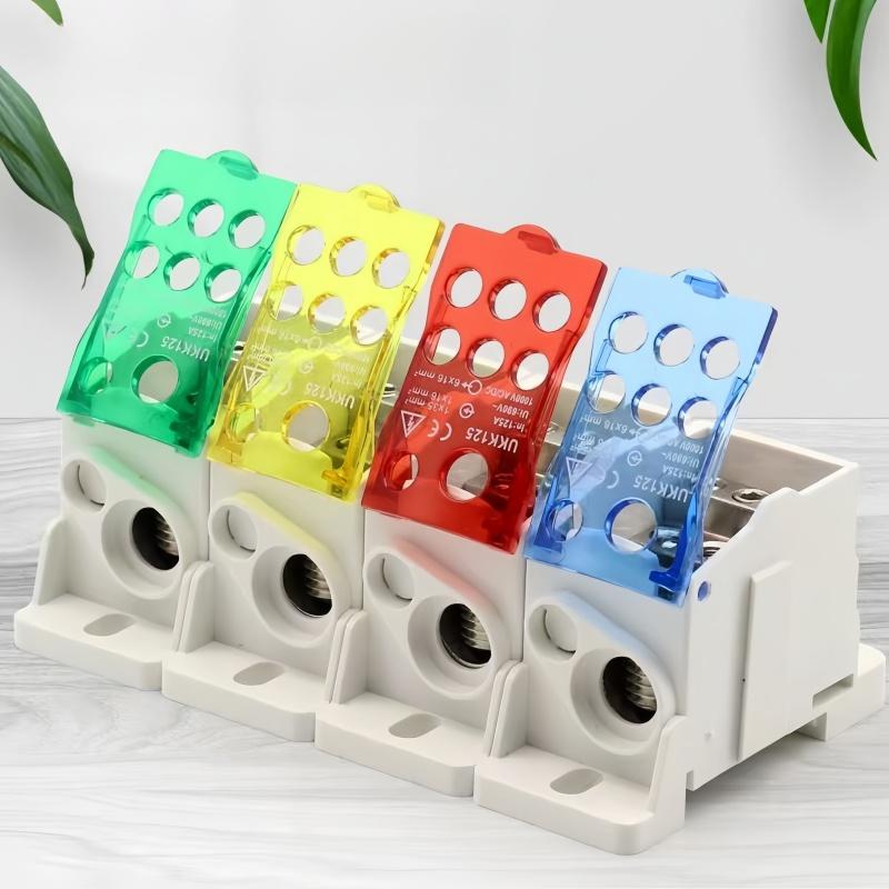 NEW DIN Rail Terminal Block UKK Series 80A Distribution Box One In Six Out Power Wire Electrical Connector Junction Equipment