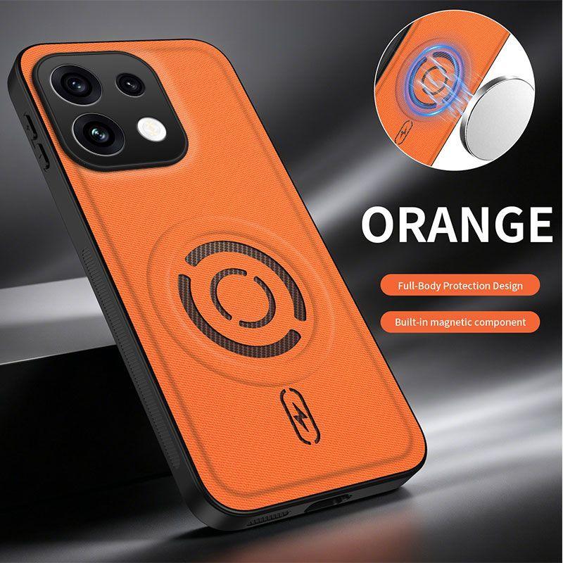 Чехол для OPPO Reno16 FS 16F Новый Матовый Встроенный для Magsafe Магнитный Веганская кожа Защитный Чехол для OPPO Reno 16F Корпус Бампер